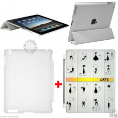 Husa iPad 2 3 4 Model Pisici | Smart Cover Smart Case Magnetica &amp;amp;amp; Spate | + Folie &amp;amp;amp; Stylus foto