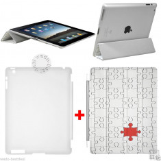 Husa iPad 2 3 4 Model Puzzle | Smart Cover Smart Case Magnetica &amp;amp;amp; Spate | + Folie &amp;amp;amp; Stylus foto