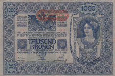 AUSTRIA 1.000 kronen 1902 VF-!!! foto