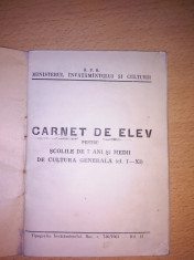 CARNET DE ELEV ANII 60 foto