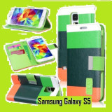 Husa Samsung Galaxy S5 i9600 G900F G900H G900 + folie protectie display + stylus, Piele Ecologica, Cu clapeta