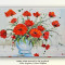 Aranjament floral cutit 5 - tablou cu maci in cutit 70x50cm