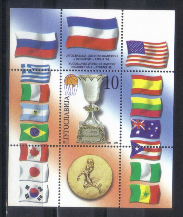 IUGOSLAVIA 1998, Sport - Baschet, serie neuzata, MNH