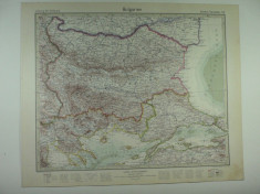 HARTA VECHE - BULGARIA - DIN STIELERS HAND ATLAS - ANUL 1928 foto