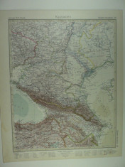 HARTA VECHE - CAUCAZUL - DIN STIELERS HAND ATLAS - ANUL 1928 foto