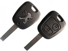 Carcasa cheie Peugeot 107 207 307 308 407 607 807 2 butoane cu emblema foto