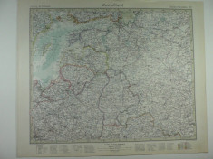 HARTA VECHE - RUSIA DE VEST OCCIDENTALA - DIN STIELERS HAND ATLAS - ANUL 1928 foto