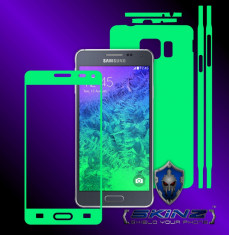 Samsung Galaxy Alpha - Folie Fosforescenta GLOW SKINZ kit full body,Protectie totala telefon profesionala,ecran,spate,carcasa,husa tip skin foto