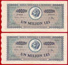 1000000 lei 1947 lot serii consecutive foto