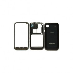 Carcasa Samsung I9000 Galaxy S gri - neagra (mijloc / miez, fata fara geam / touchscreen (digitizer), capac baterie / spate) NOUA foto