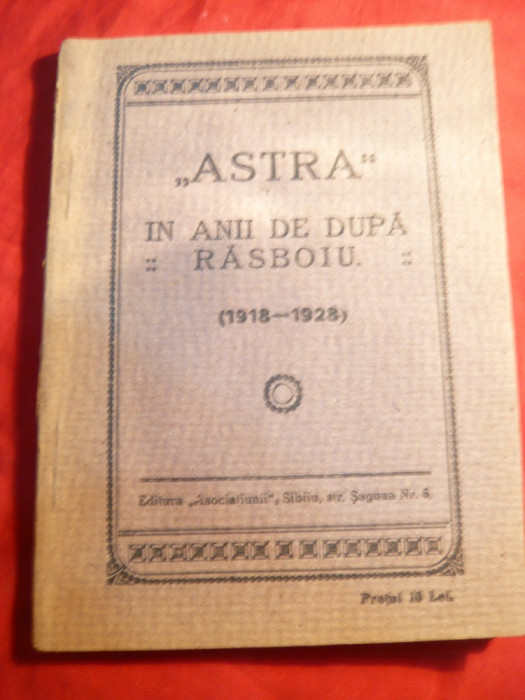 Ed. ASTRA - ASTRA in anii de dupa Rasboiu 1918-1928 - Ed.cca.1930