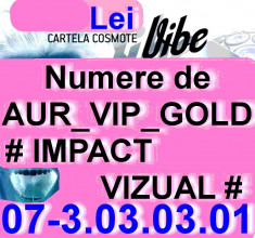 Cartela - Cartele - cu NUMAR - NUMERE - de AUR - PLATINA - VIP - GOLD - Special - UNICE -- COSMOTE -- VIBE ----- 07-3.03.03.01 ---- la --- 200 --- LEI foto