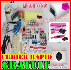 Kit unghii gel set manichiura complet constructie GELURI CCN unghii false lampa uv - foto