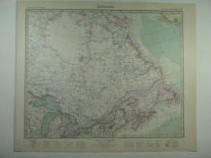 HARTA VECHE - CANADA DE EST - DIN STIELERS HAND ATLAS - ANUL 1928 foto