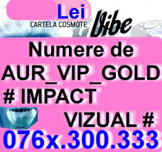 Cartela - Cartele - cu NUMAR - NUMERE - de AUR - PLATINA - VIP - GOLD - Special - UNICE -- COSMOTE -- VIBE ----- 076x.300.333 ----- la --- 450 --- LEI foto