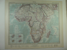 HARTA VECHE - AFRICA - DIN STIELERS HAND ATLAS - ANUL 1928 foto