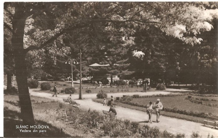 CPI (B4436) SLANIC MOLDOVA. VEDERE DIN PARC, CIRCULATA, STAMPILE, TIMBRU, REPUBLICA POPULARA ROMANA, 1959