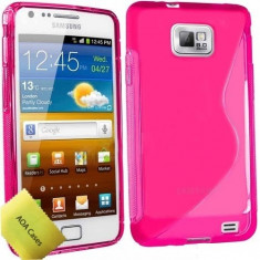 HUSA Samsung Galaxy S2 I9100 S2 Plus I9105 silicon roz roza s line tpu gel +folie ** LIVRARE GRATUITA !!! foto