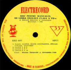 Editura didactica si pedagogica Bucuresti_Alexandru Fole_Manina Tarnovski - Disc Pentru Manualul De Limba Engleza Clasa A VII-a (Vinyl) foto