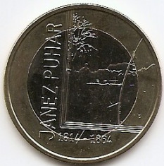 Slovenia 3 Euro 2014 ( 200th Anniversary of the Birth of Photographer Janez Puhar ) UNC !!! foto