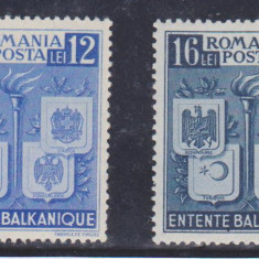 1938 - INTELEGEREA BALCANICA - SERIE COMPLETA - MNH - LP 123