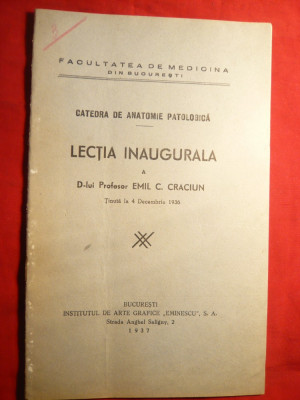 Prof.Emil C.Craciun - Lectia Inaugurala - Catedra Anatomie Patologica 1936 foto