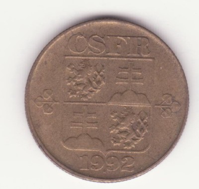 (M278) MONEDA CEHOSLOVACIA - 1 KORUN 1992 foto
