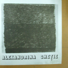 Catalog expozitie Alexandrina Ghetie grafica Caminul artei Bucuresti 1982
