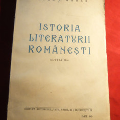 Petre Hanes- Istoria Literaturii Romanesti - Ed.Autorului ,interbelica