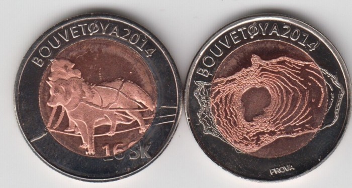 bnk mnd Bouvet Island 16 skiling 2014 unc , bimetal