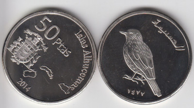 bnk mnd Alhucemas Island 50 pesetas 2014 unc , fauna foto