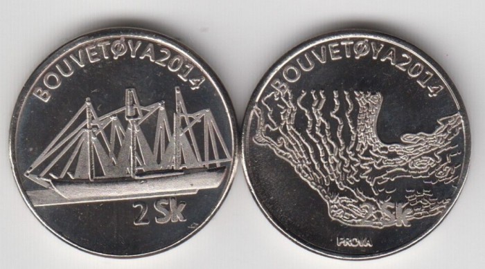 bnk mnd Bouvet Island 2 skiling 2014 unc , corabie