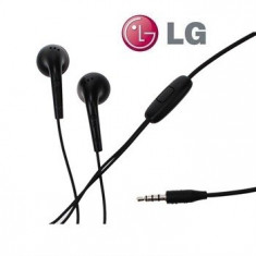 CASTI LG OPTIMUS F6 D500 D505 GT540 ORIGINALE LG HANDSFREE NOI CULOARE NEAGRA CU MUFA JACK 3.5MM NORMAL MODEL EAB62209202 foto