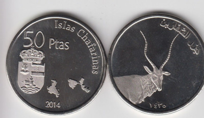 bnk mnd Chafarinas Island 50 pesetas 2014 unc , fauna foto