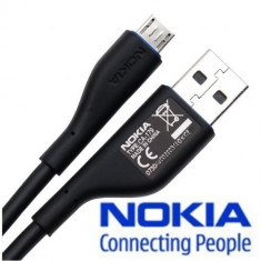 CABLU DE DATE NOKIA 6710 Navigator 6720 6730 Classic 6760 Slide 6790 Surge N9 ORIGINAL NOU CULOARE NEAGRA MUFA microUSB MODEL CA-179 CABLU INCARCARE foto