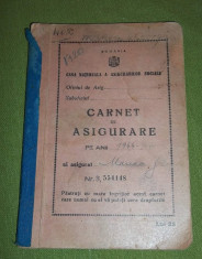 carnet de asigurare 1944 Casa Nationala a Asigurarilor Sociale foto