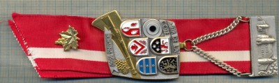 ATAM2001 MEDALIE 595 - SPORTIVA - TIR DU COMPTOIR SUISSE -LAUSANNE -1993 - ELVETIA -PANGLICA ALBASTRU,ALB CU DUNGI- SUPERBA -starea care se vede foto