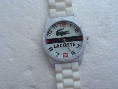 Ceas Lacoste Alb Bratara din Silicon Unisex SUBACVATIC foto