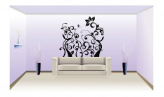 Floral_Tatuaj de Perete_Sticker D&amp;amp;amp;eacute;cor_WALL-532-Dimensiune: 35 cm. X 37 cm. - Orice culoare, Orice dimensiune foto