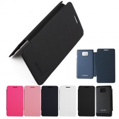 Husa tip carte Flip Cover Samsung Galaxy S2 GT i9100**capac spate cu inscriptia Samsung**ORIGINAL**diverse culori foto