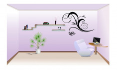 Floral_Tatuaj de Perete_Sticker D&amp;amp;eacute;cor_WALL-530-Dimensiune: 26.2 cm. X 35 cm. - Orice culoare, Orice dimensiune foto