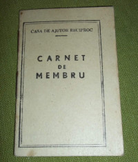 carnet de membru Casa de Ajutor Reciproc (Iasi 1960) foto