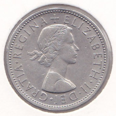 Moneda Marea Britanie 2 Shillingi ( Florin ) 1966 QEII - KM#906 aUNC