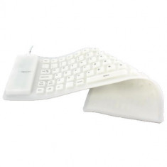 Tastatura Flexibila USB si/sau PS2 culoare alba YPM009 foto