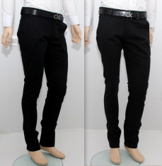 Pantaloni ZARA MEN - Negri - Slim Fit Conici - Fashion Casual Office - Editie Limitata - Model 2015 (Poze Reale) foto
