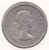 Moneda Marea Britanie 2 Shillingi ( Florin ) 1959 QEII - KM#906 VF ( mai rara )