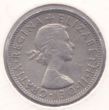 Moneda Marea Britanie 2 Shillingi ( Florin ) 1959 QEII - KM#906 VF ( mai rara ) foto