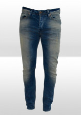 Blugi tip Zara - Model nou albastru decolorat - CONICI - Slim fit - Masuri: 30, 31, 32, 33, 34, 36 - ALBASTRI - Model NOU foto