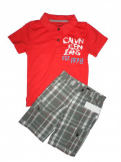 Set tricou pantaloni scurti Calvin Klein baieti 5 ani - ORIGINAL foto