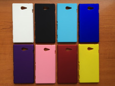 Huse tari din plastic superslim catifelate Sony Xperia M2 / Dual foto